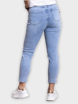 Spodnie jeans damskie M.Sara Boyfriend z przetarciami Niebieskie -XL