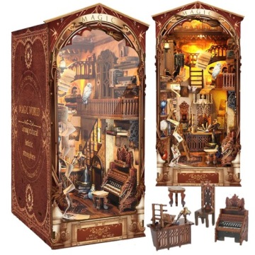 Puzzle 3D Led Podpěra Na Knihy Diy Miniaturní Domeček Kouzelný Svět