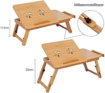 БОЛЬШОЙ ДЕРЕВЯННЫЙ БАМБУКОВЫЙ СТОЛ ДЛЯ НОУТБУКА