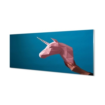 Ścienny panel Różowy jednorożec origami 125x50 cm