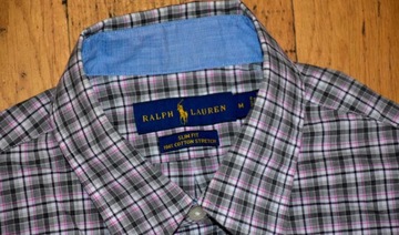 Ralph Lauren POLO _Slim Fit _Oryginalna Koszula Premium W Kratkę Stretch _M