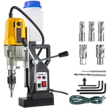 VEVOR Wiertarka Magnetyczna 580RPM Wiertarka Rdzeniowa 1100W 7 Wierteł