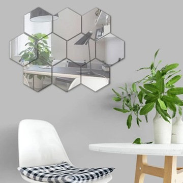 Шестиугольные акриловые зеркальные настенные наклейки для домашнего декора