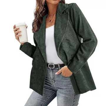 Spring Autumn Women Casual Corduroy Long Shirt Jac