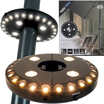 LAMPA OŚWIETLENIE POD PARASOL OGRODOWY BALKON LED