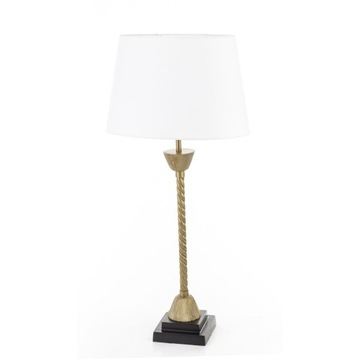 Elegancka lampa stojąca stołowa z białym abażurem