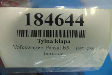 VOLKSWAGEN PASSAT B5 ZADNÍ VÍKO KUFRU KOMBI