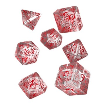 Q workshop Kości RPG Elfickie Przejrzysto-czerwone