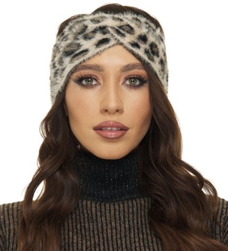 ТРИКОТАЖНЫЙ ПОЯСОН, мех альпаки с леопардовым принтом