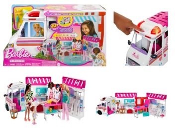 Barbie - Karetka Mobilna klinika Zestaw z 20 akcesoriami WYSYŁKA 24 H