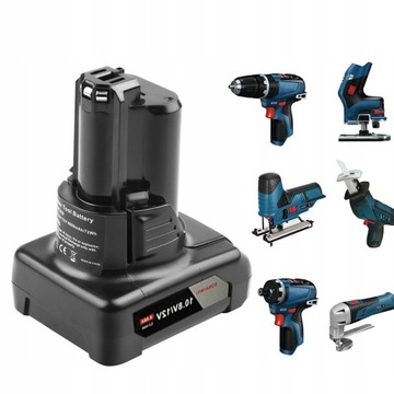 Профессиональный аккумулятор 2x для Bosch GBA 12 В 6,0 Ач