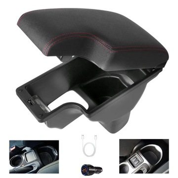 СПЕЦИАЛЬНЫЙ ПОДЛОКОТНИК ДЛЯ NISSAN JUKE I (2010-2019) С КРАСНОЙ РЕЗЬБОЙ + БЕСПЛАТНО