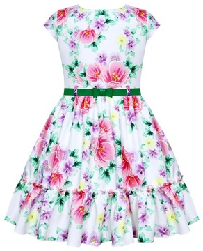 Elegancka wizytowa SUKIENKA uroczystości KOMUNIA DRUHNA ŚLUB r 128 3901