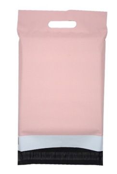 РОЗОВЫЕ КУРЬЕРСКИЕ ПАКЕТЫ С РУЧКОЙ 310x420 + 70 50 шт СПАСИБО