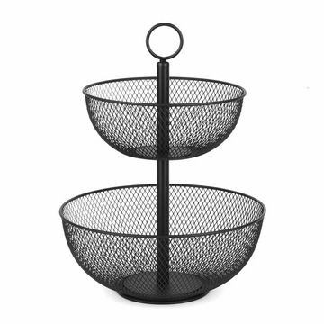 KOSZ NA OWOCE DWUPOZIOMOWY LOFT PATERA KOSZ METAL CZARNY