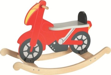 Motor zabawka na biegunach z drewna Red Road Goki