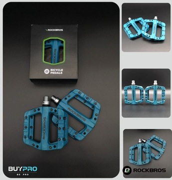 ЛЕГКИЕ ПЕДАЛИ MTB ПЛАТФОРМА ROCKRBOS СИНИЙ нейлон