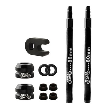 Valve, Designed for Tubeless Tires, Aluminum Stem Nut, 2Pcs 80mm Black