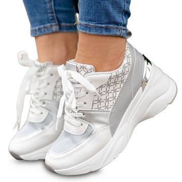 Sportowe Buty Damskie Sneakersy Na Platformie 38