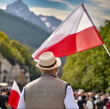Flaga Polski JAKOŚĆ PREMIUM!!! 112x70cm 125gr/m2 GRUBA,MOCNA, tunel, POLSKA