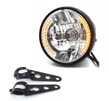 REFLEKTOR LAMPA 7″ H4 KIERUNKOWSKAZY LED MOTOCYKL