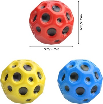 PIŁKA SENSORYCZNA GUMOWA ODBIJAJĄCA SIĘ METEOR KOSMICZNA DLA DZIECI 3SZT