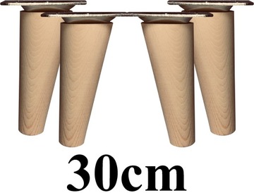 NOGI NÓŻKI drewniane skośne 30cm 4szt + blachy