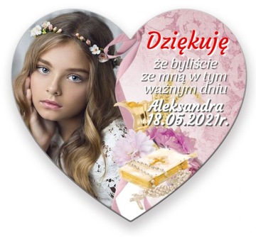 Podziękowanie dla Gości Komunia Chrzest Urodziny Roczek MAGNES + KOPERTA