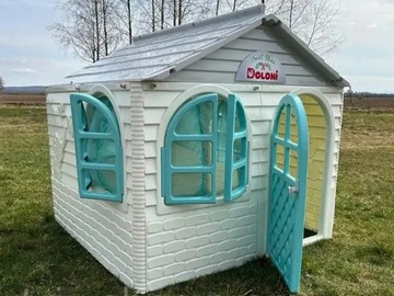 БОЛЬШОЙ XL ДЕТСКИЙ ДОМик Садовая конюшня 129x129x120 см ШТОРЫ Ставни