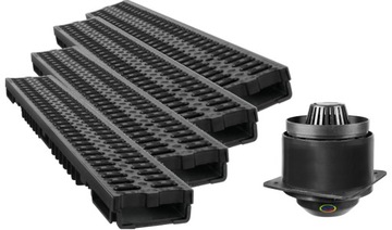 KOMPLET ODWODNIENIE LINIOWE Korytko 4m + Akcesoria