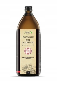 OLEJ Z CZARNUSZKI 1000ml TŁOCZONY NA ZIMNO NIERAFINOWANY ŚWIEŻA CZARNUSZKA