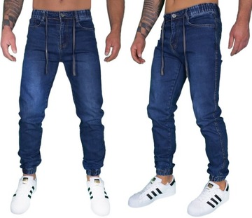 JOGGERY MĘSKIE SPODNIE BOJÓWKI JEANSOWE JAKOŚĆ