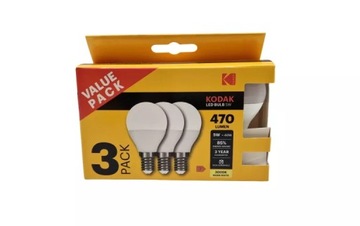 ŻARÓWKI KODAK LED BUBL E14 470 LUMEN 5W 3PACK
