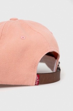 Levi's czapka z daszkiem bawełniana kolor różowy gładka D7581.0001