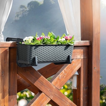 БАЛКОННАЯ ЯЩИКА 60 см ЦВЕТОЧНЫЙ ВАЗ ПОДСТАВКА ДЛЯ ЦВЕТОВ БАЛКОННЫЕ РУЧКИ