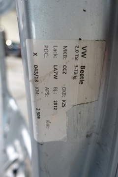 VW BEETLE 5C HB ZADNÍ VÍKO KUFRU KUFRU POD SPOILER LA7W 5C5827159