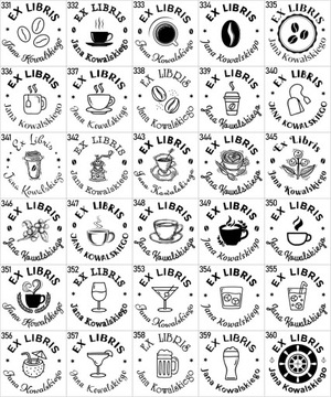 Pieczątka Ex libris Okrągła śr. 4cm - 360 Wzorów + GRAWER + lniany woreczek