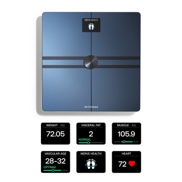 WAGA ŁAZIENKOWA WITHINGS ANALIZATOR SKŁAD CIAŁA SMART TĘTNO UKŁAD NERWOWY