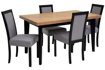 Stół 80x140/180 cm CRAFT i 4 krzesła drewniane