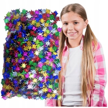 KOLOROWE CEKINY GWIAZDKI PLASTYCZNE DLA DZIECI