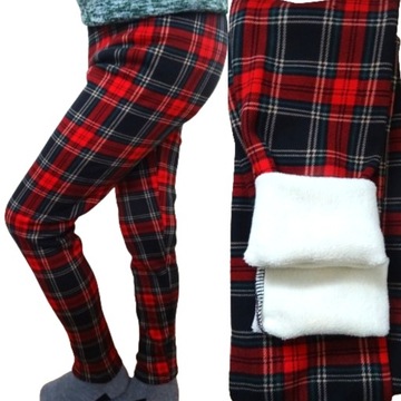 Legginsy ocieplane dziewczęce THERMO polar futerkiem GETRY spodnie 98-104