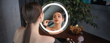 Красивое косметическое зеркало для макияжа Humanas Scarlet со светодиодной подсветкой