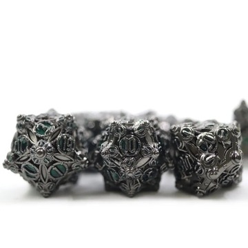 ZIMOWA TWIERDZA ZESTAW 7 METALOWYCH KOŚCI RPG