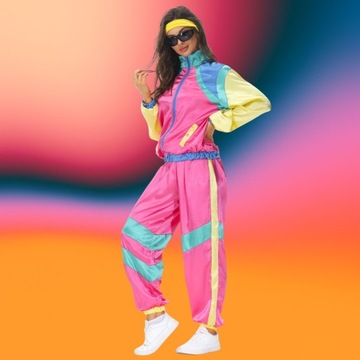 НАряд в стиле дискотека 80-х годов 90-х Фитнес-футболка в стиле ретро-фитнеса XS S