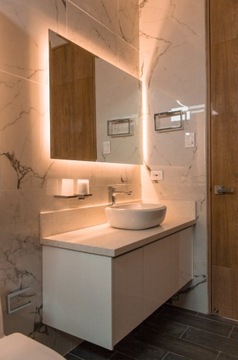 ЗЕРКАЛО 80х60 см СО СВЕТОДИОДНОЙ ПОДСВЕТКОЙ УЗОРЫ ДЛЯ ВАННОЙ КОМНАТЫ