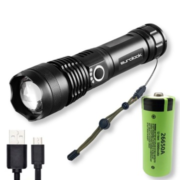 Mocna Latarka Taktyczna LED XHP50 Wojskowa ZOOM