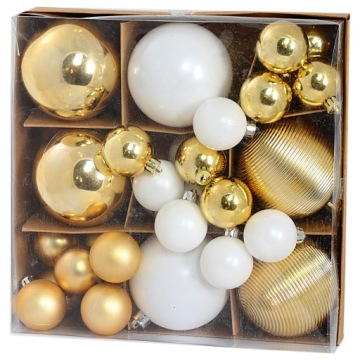 Елочные украшения из пластика, новогодние праздники, елочные украшения 4см/24шт, 2 цвета