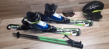 SET ELAN Лыжи 90 см Ботинки 30,5 Шлем Очки Палки