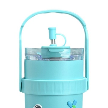 Бутылка для воды 1200мл с крышкой Бутылка для воды с трубочкой, синяя