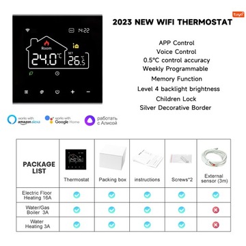 Tuya WiFi termostat Smart Ogrzewanie elektryczne